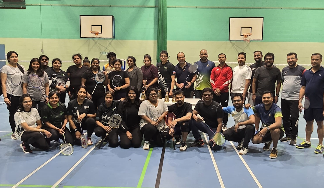 Badminton tournament in action