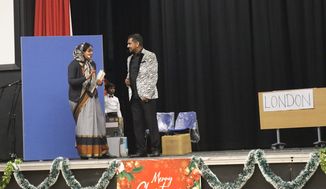 Parents performing drama