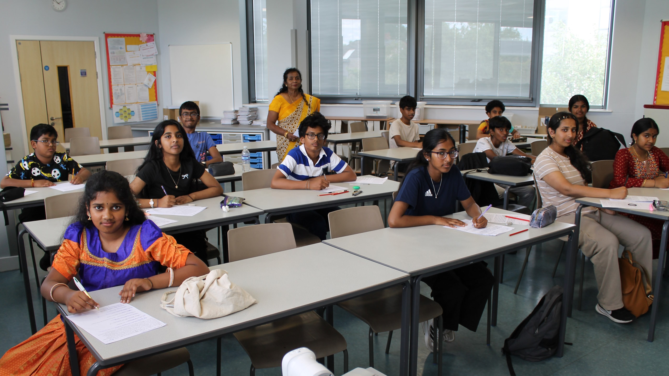 Students learning Tamil at Harrow Tamil School