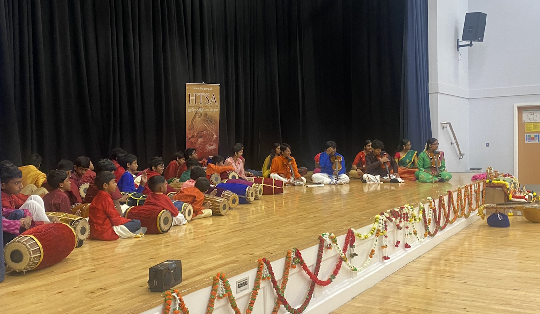 Pooja ceremony with students